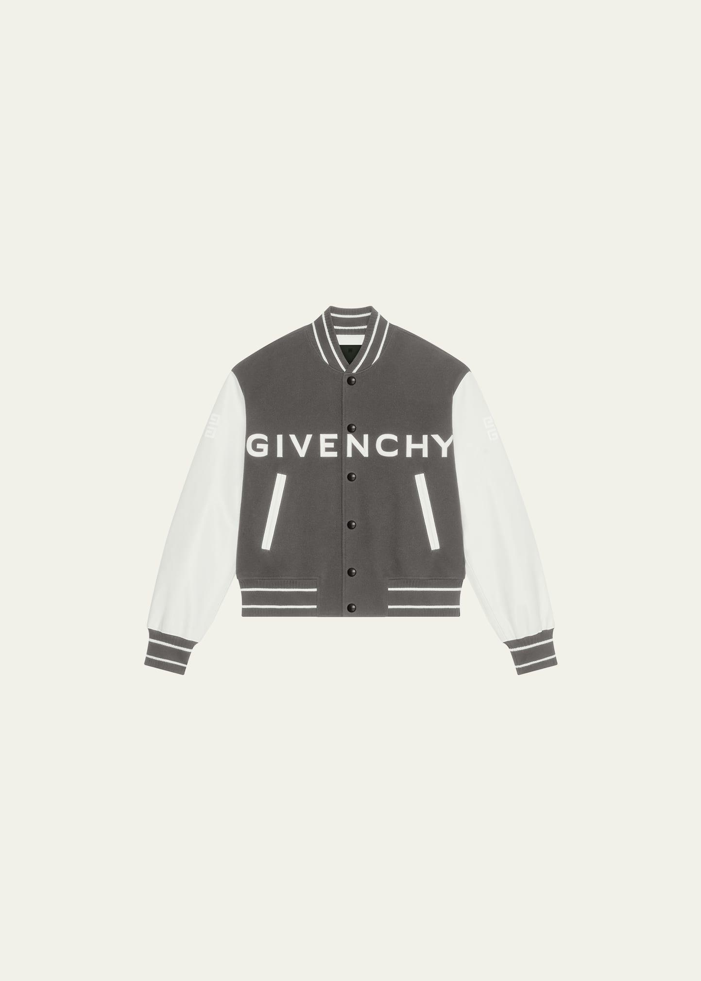 Mens Varsity Jacket In Wool And Leather Product Image