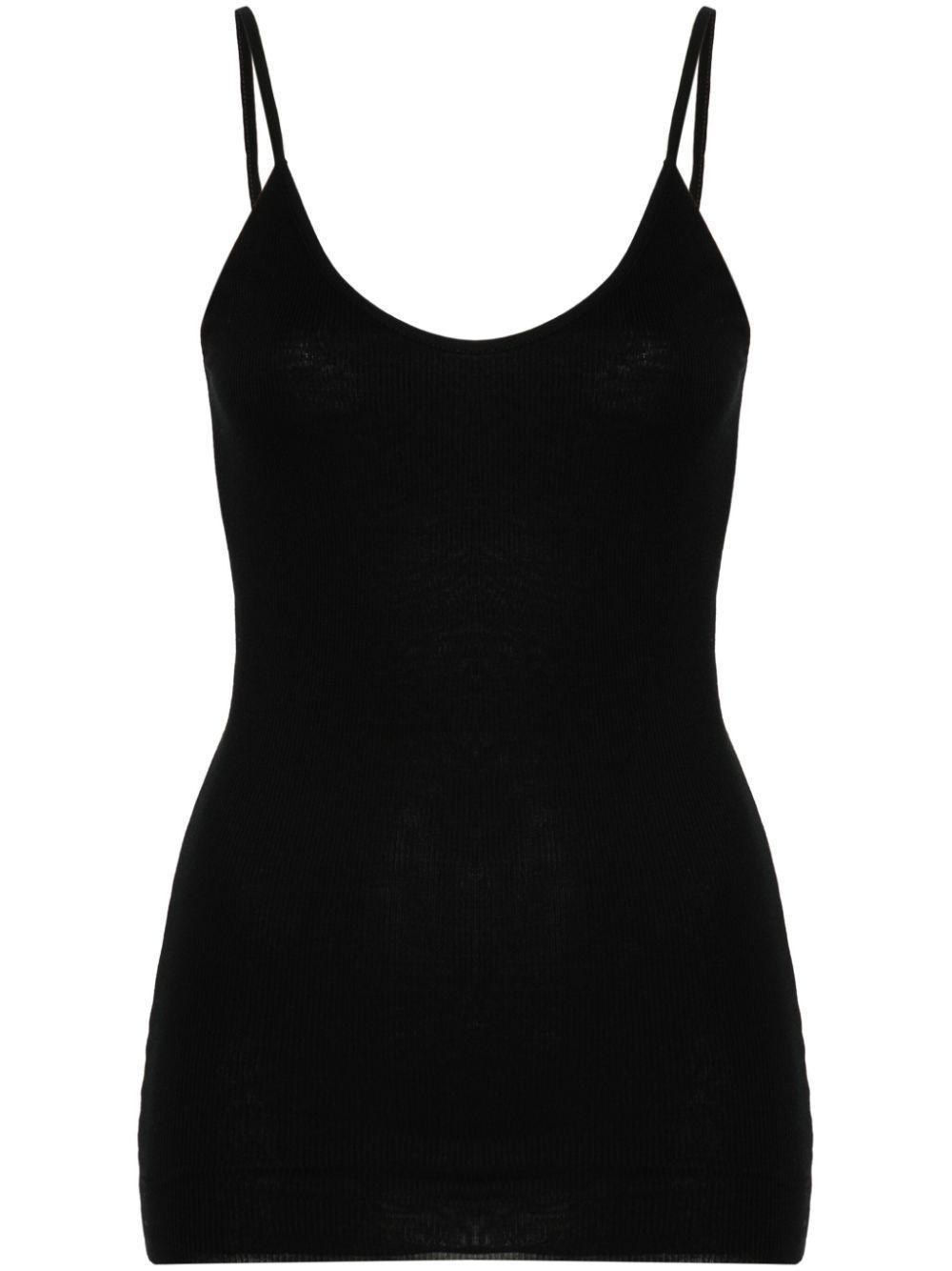 KHAITE Selee Ribbed-knit Tank In Black Product Image