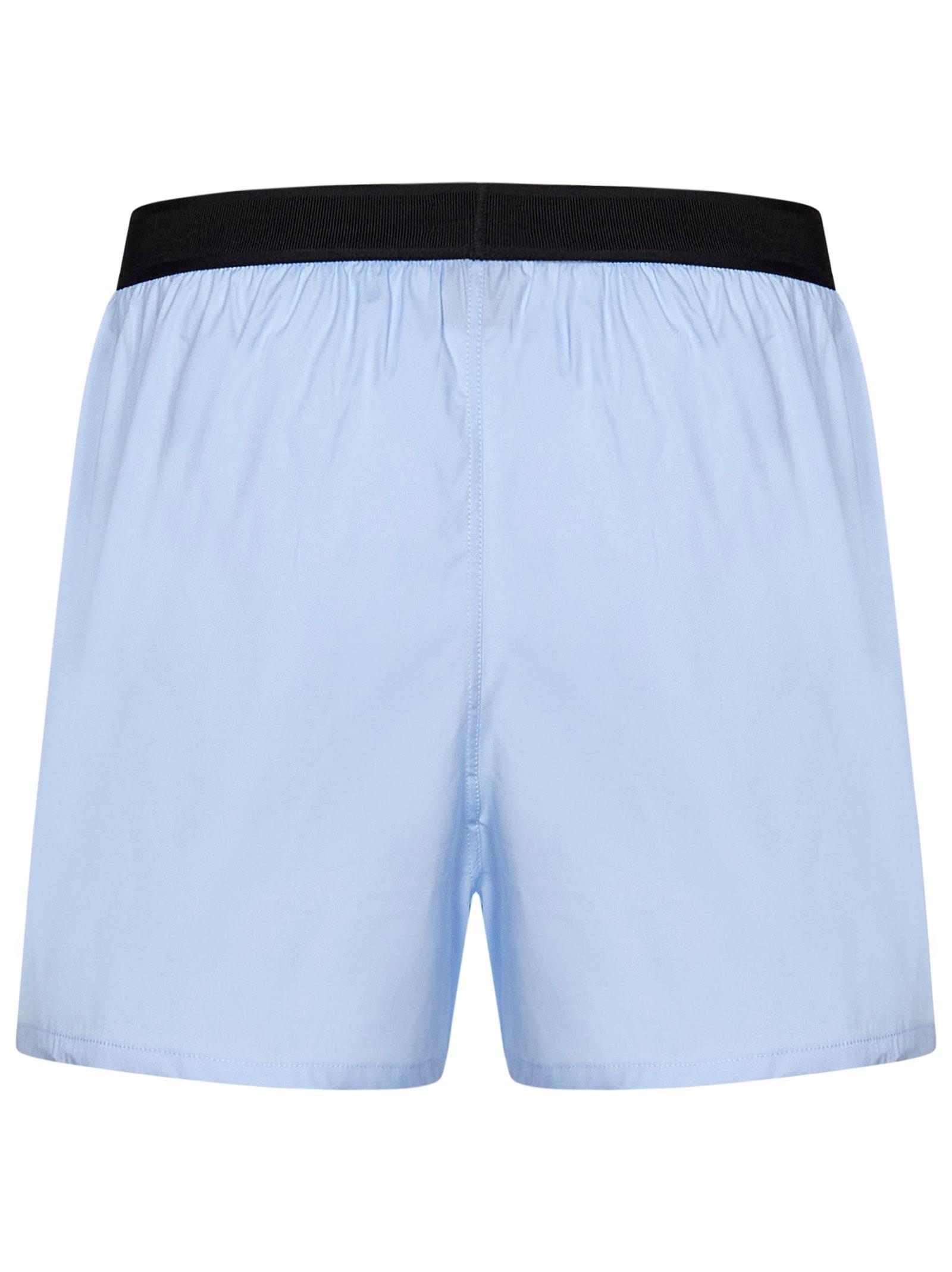 TOM FORD Men's Cotton Poplin Stretch Boxer Shorts In Blue Product Image