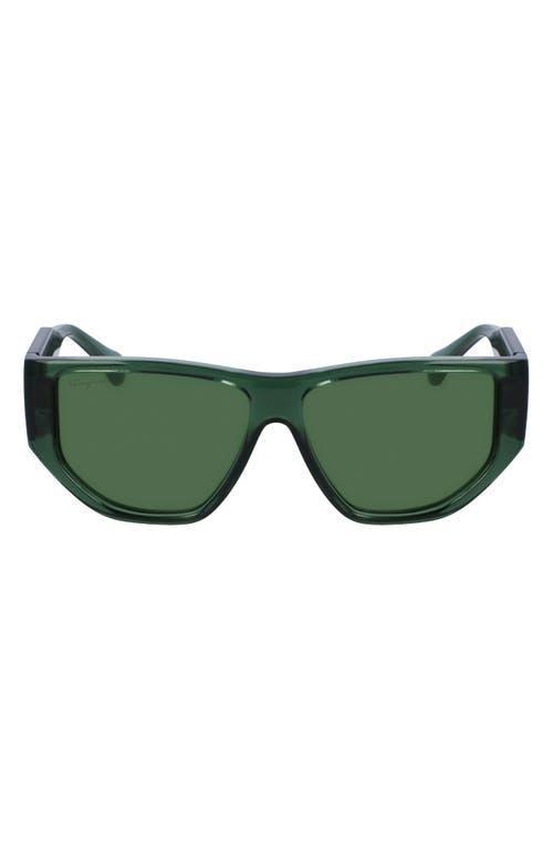 FERRAGAMO 56mm Rectangular Sunglasses Product Image