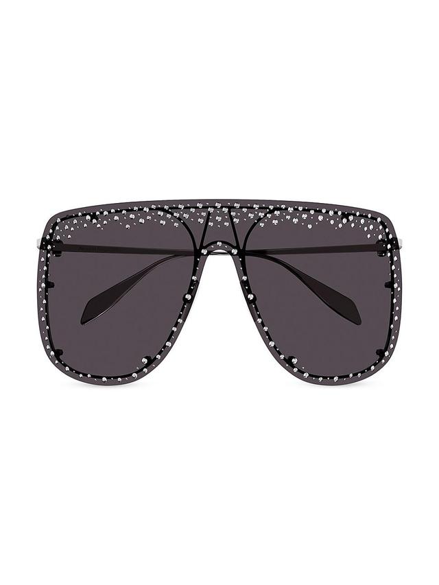 Womens 99MM Embellished Mask Sunglasses Product Image