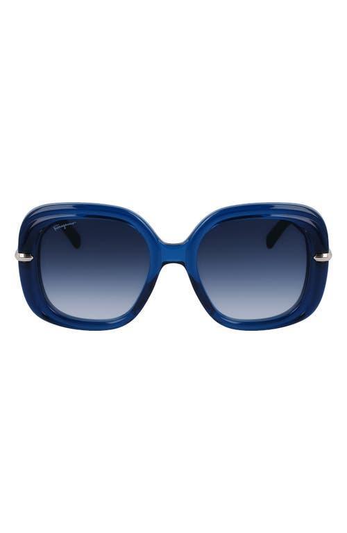 FERRAGAMO 54mm Gradient Rectangular Sunglasses Product Image