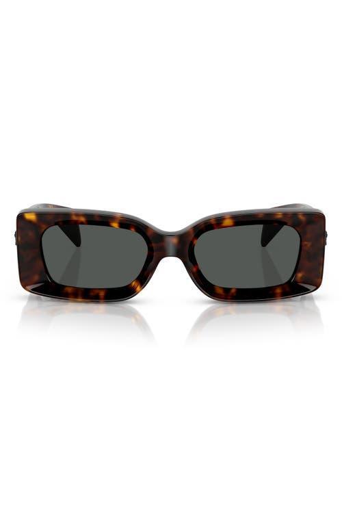 VERSACE 52mm Rectangular Sunglasses In Havana Product Image