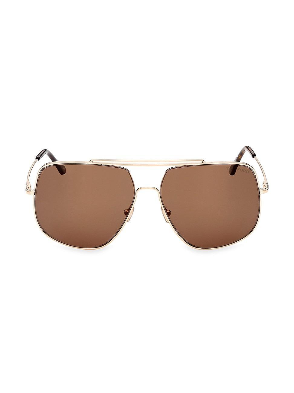 Mens Liam 61MM Square Metal Sunglasses Product Image