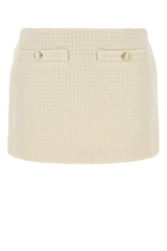 Wool Blend Skirt In Ivory Product Image