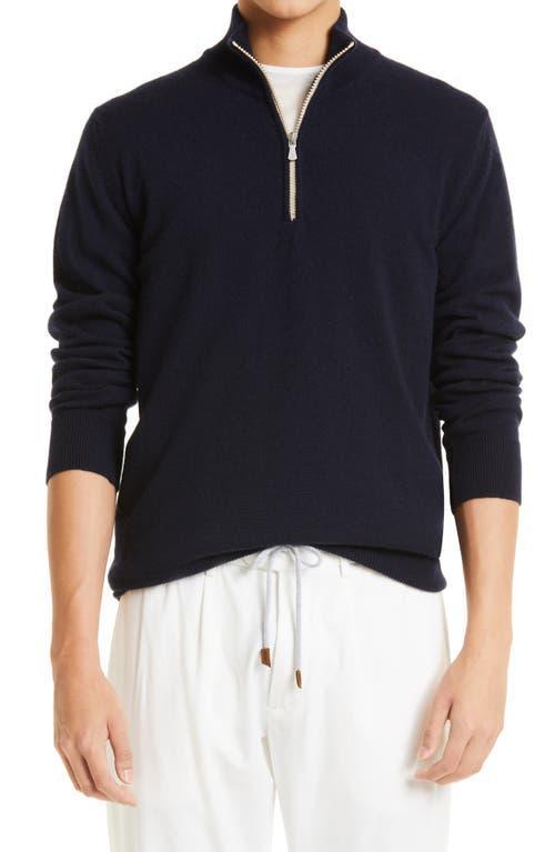 Eleventy Mens Cashmere Quarter Zip Sweater Product Image