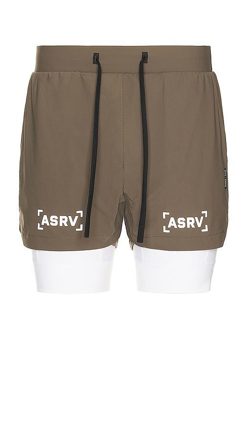 ASRV Tetra-lite 5 Liner Short in Sage/white - Green. (also in ). Product Image