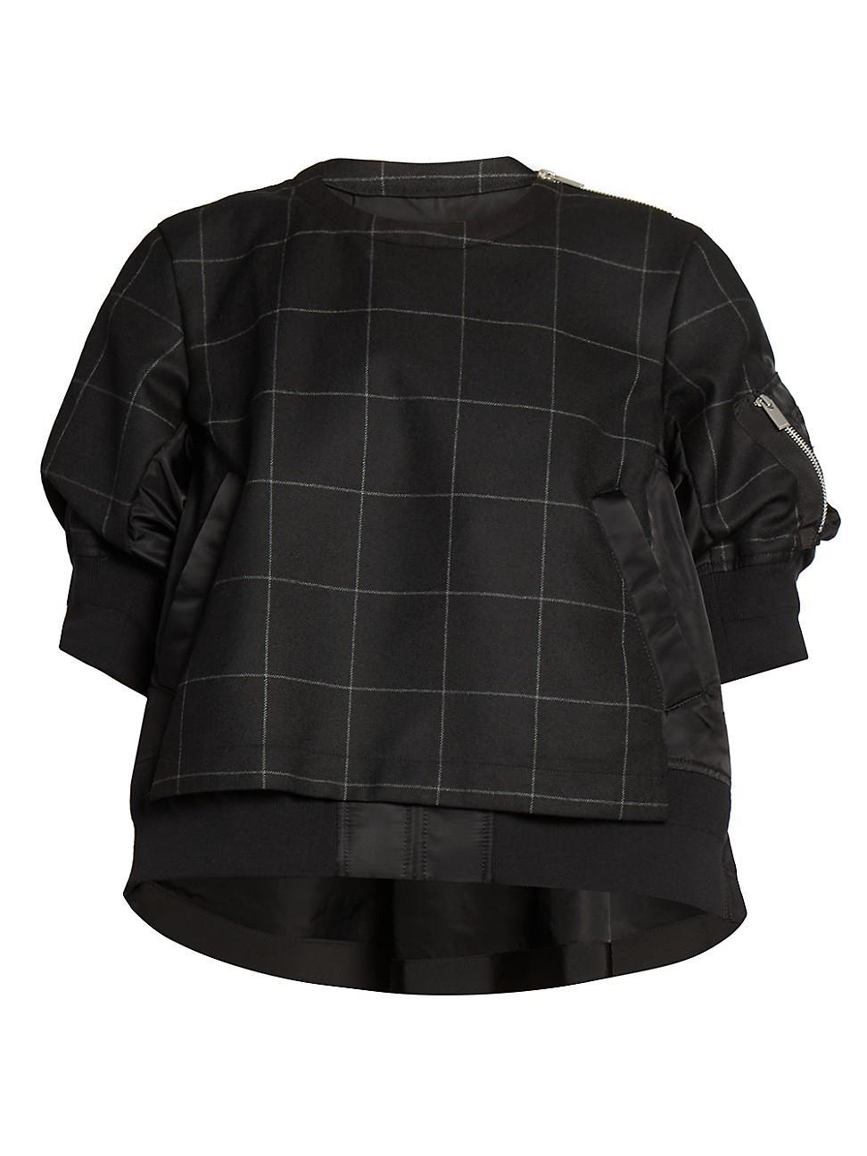 Womens Windowpane Check High-Low Top Product Image