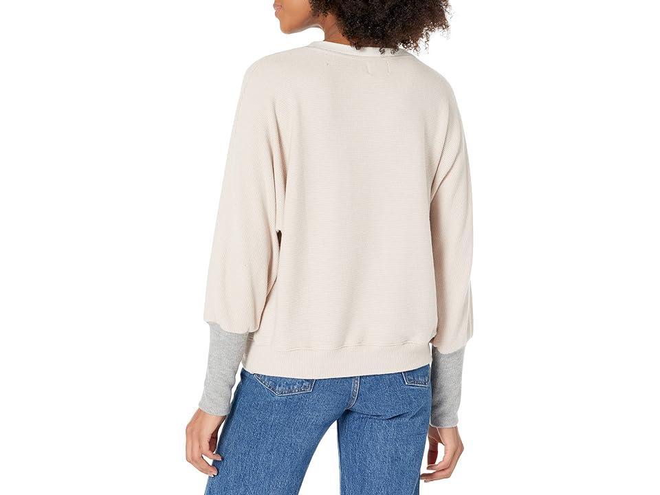 SUNDRY Color-Block Dolman (Heather Grey/Blush) Women's Clothing Product Image