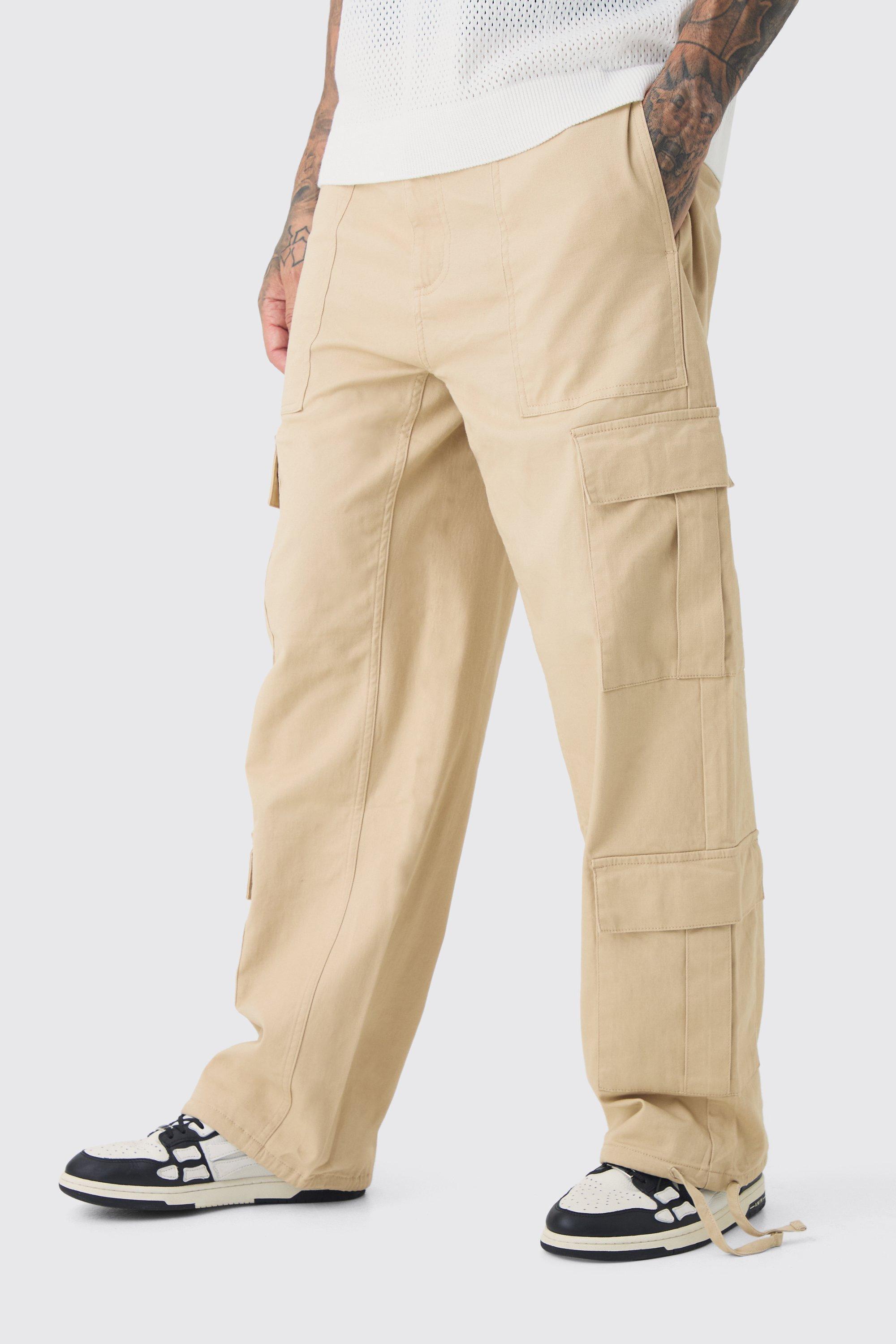 Tall Multi Cargo Gusset Baggy Cargo Pants | boohooMAN USA product image