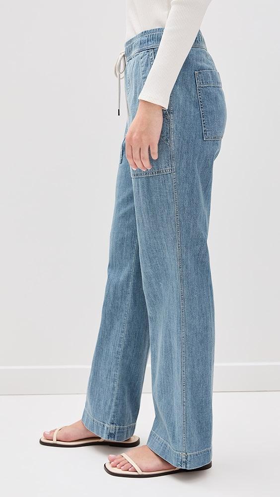 James Perse Wide Leg Pull On Denim Pants | Shopbop Product Image