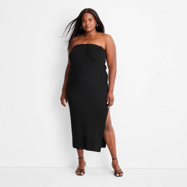 Womens Strapless Tube Midi Dress - Future Collective with Jenny K. Lopez Black 3X Product Image