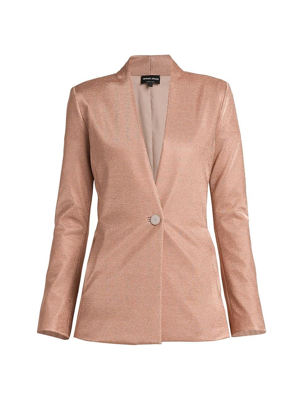 Womens Metallic Bonded Jersey Blazer Product Image