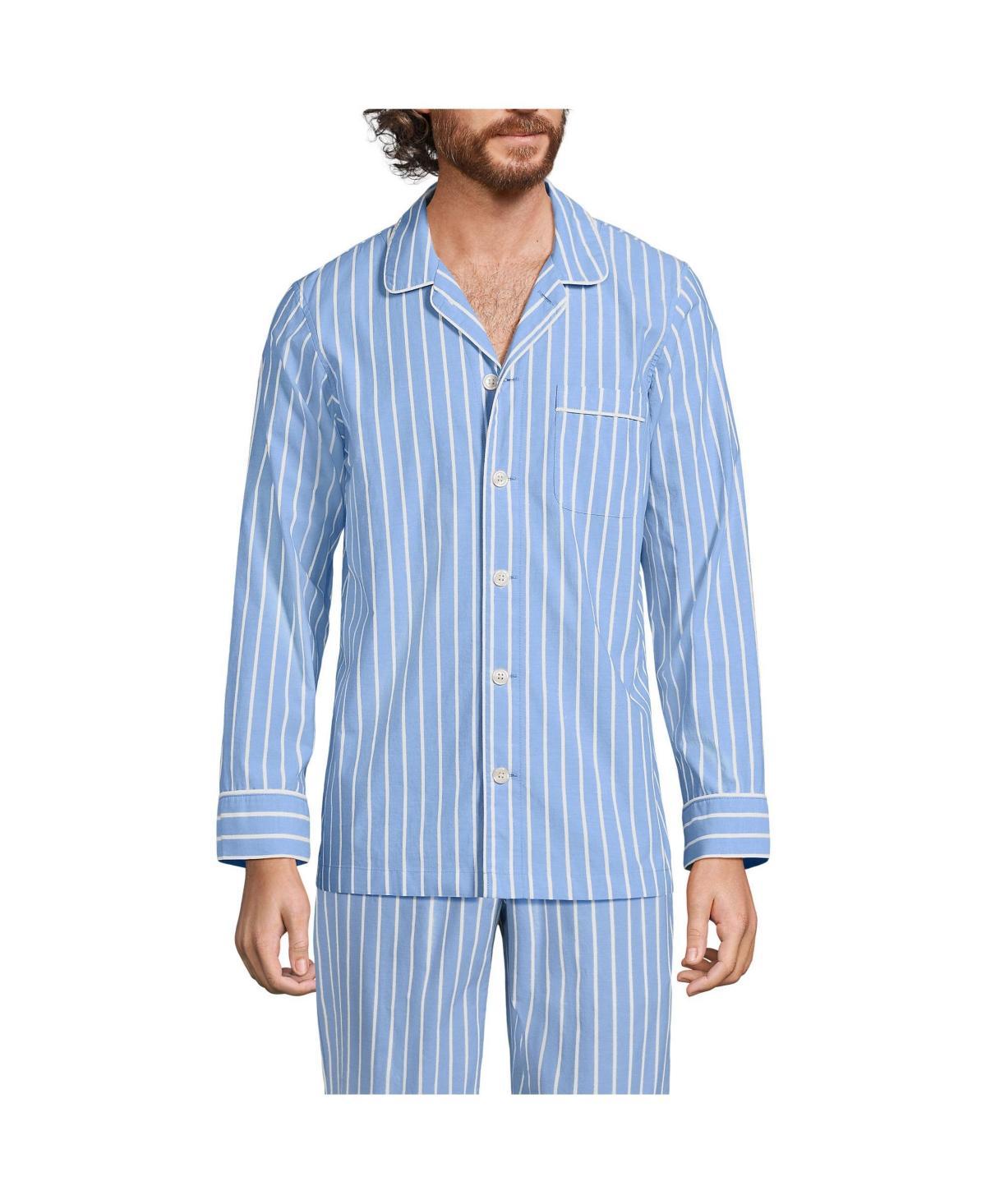 Big & Tall Lands End Broadcloth Pajama Sleep Shirt, Mens Deep Blue Product Image