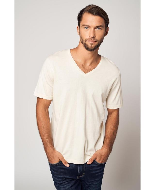 Bellemere Mens V-Neck Cotton Cashmere T-Shirt Product Image