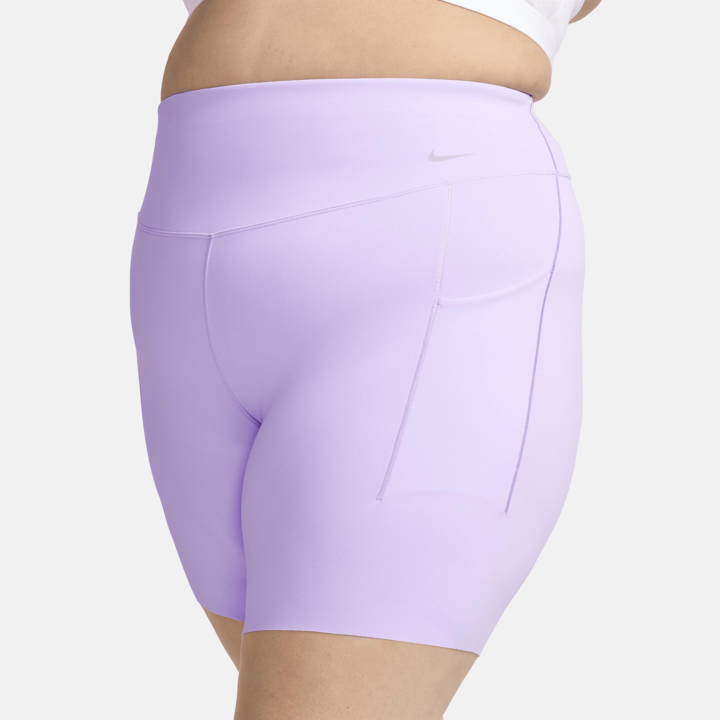 Nike Womens Universa Medium-Support High-Waisted 8 Biker Shorts with Pockets (Plus Size) Product Image