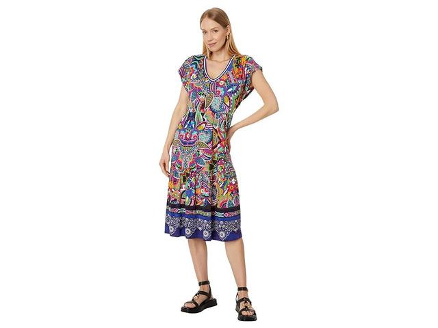 Johnny Was Demarne Tiered Tea Length Dress Women's Dress Product Image