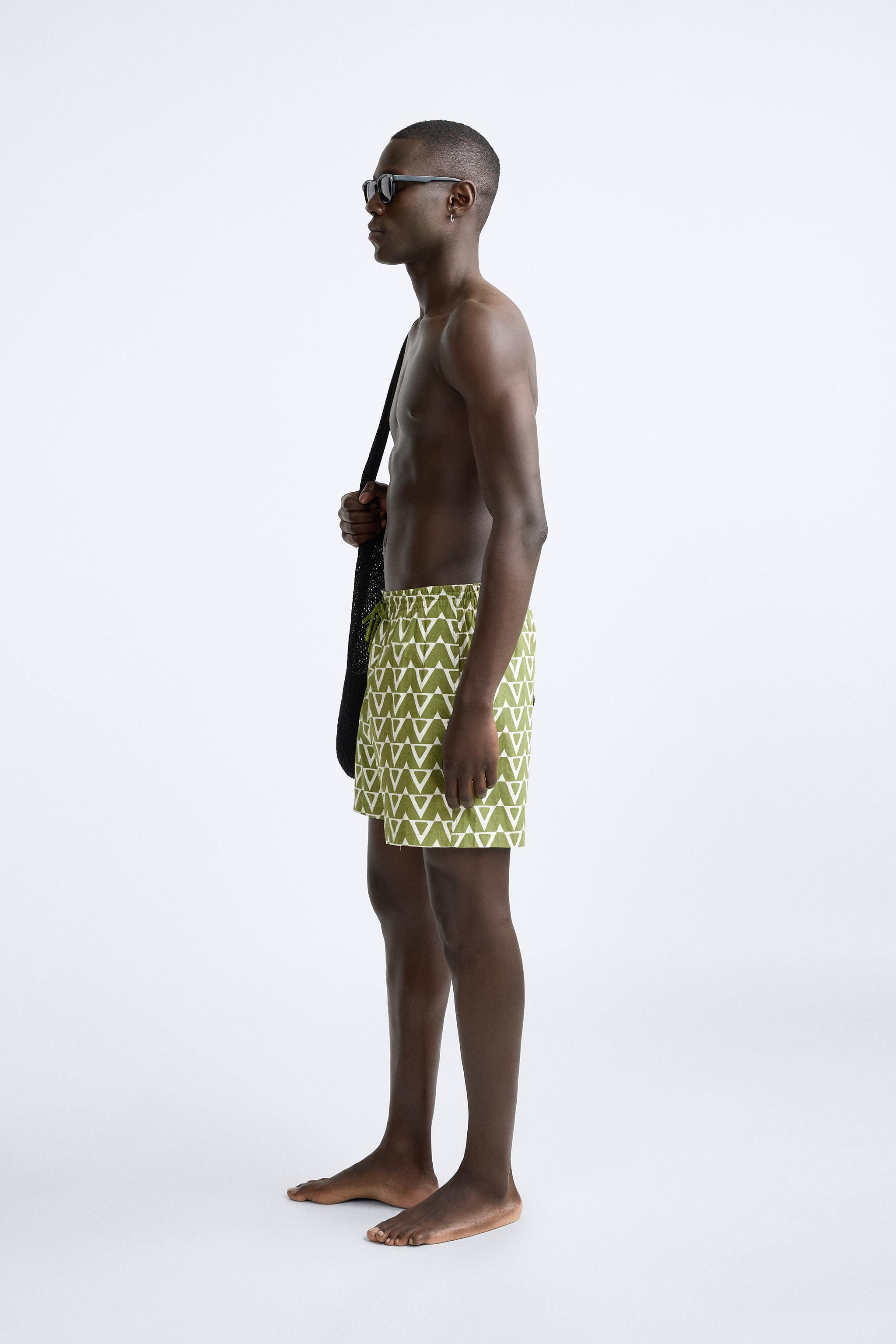 GEOMETRIC PRINT SHORT SWIMMING TRUNKS Product Image