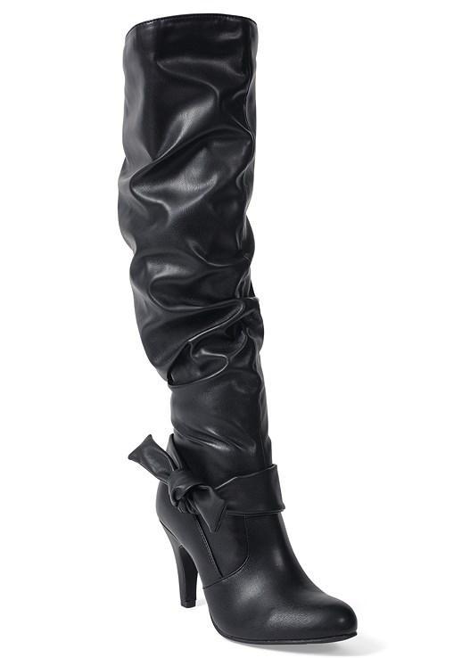 Slouchy High Heel Bow Boots Product Image