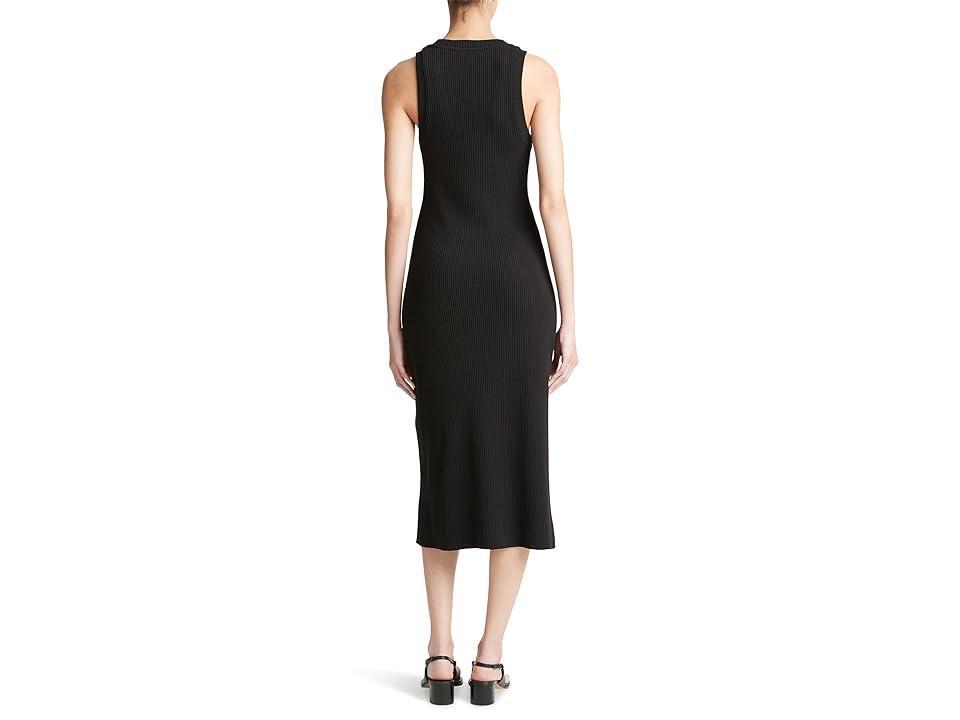 Womens Rib-Knit High Neck Tank Midi-Dress Product Image