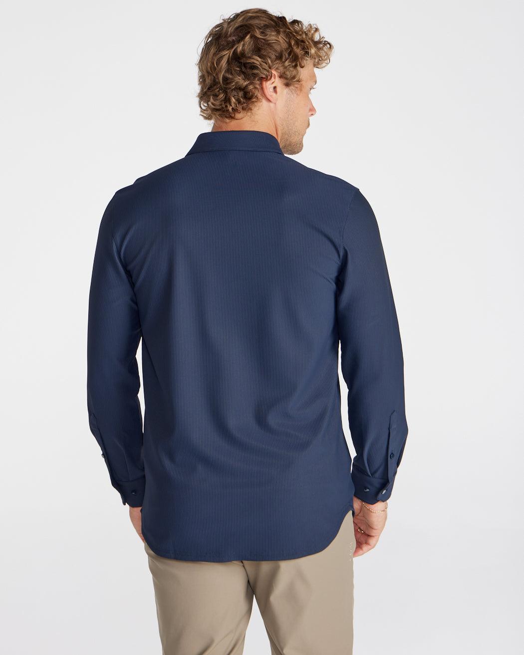 Ribbed+ Long Sleeve Button Down Product Image