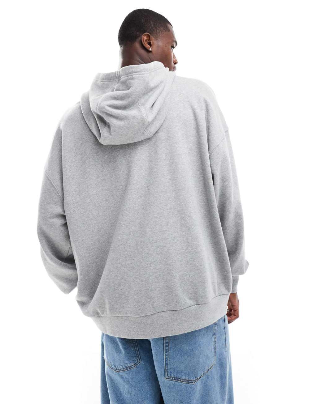 Nike Club french terry oversized hoodie in gray Product Image