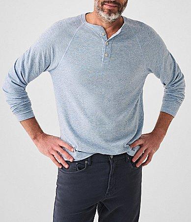 Faherty Cloud Heather Long Sleeve Henley T Product Image