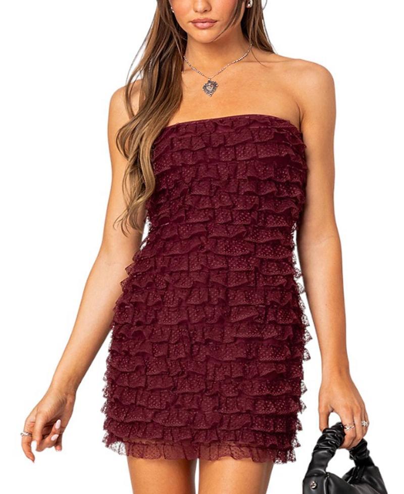 Edikted Rinna Ruffle Mini Dress Product Image