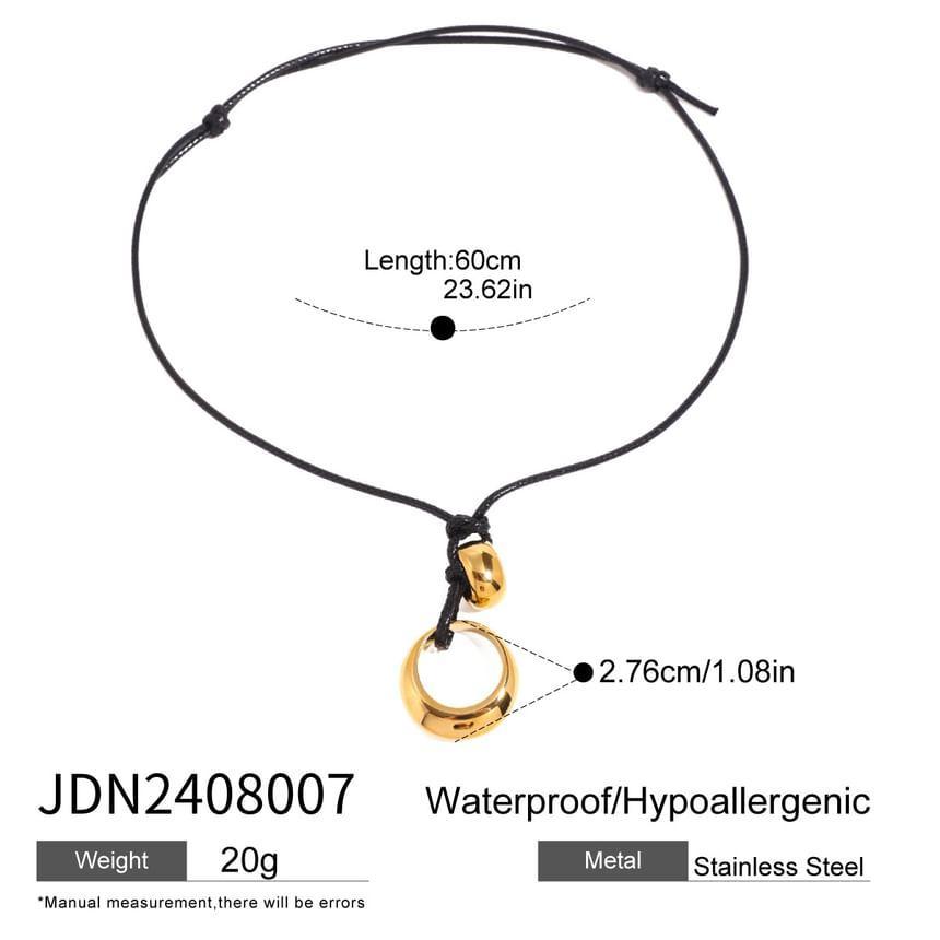 Hoop Pendant Stainless Steel String Necklace Product Image