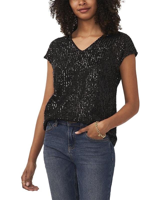 Vince Camuto Short Sleeve Sequin Top Product Image