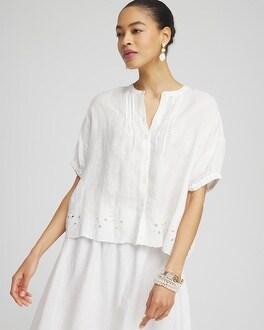 Pintuck Dolman Sleeve Linen Shirt Product Image