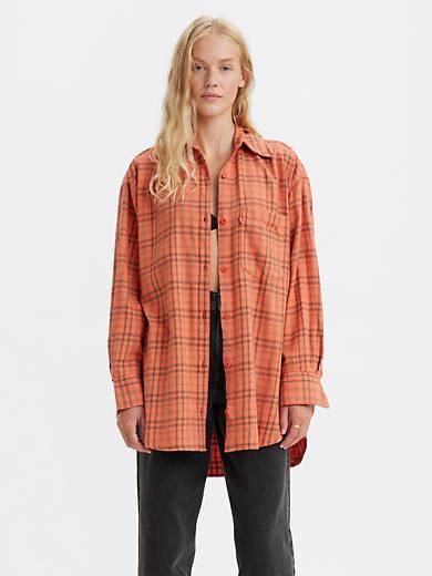 Nola Oversized Plaid Button Up Shirt Product Image