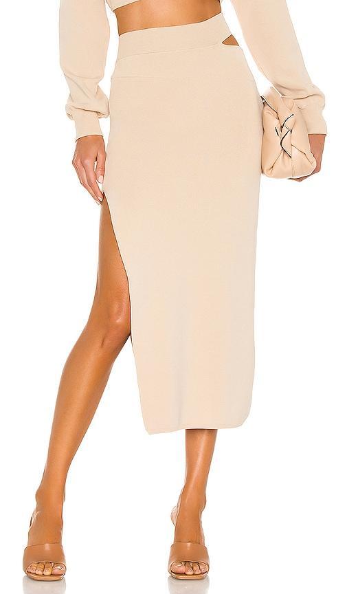 Michael Costello x REVOLVE Cut Out Knit Midi Skirt Size L, M, XL. Product Image