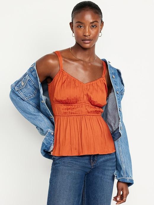 Waist-Defined Satin Top Product Image