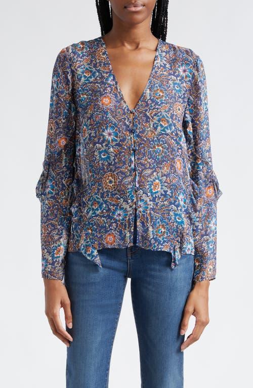 Veronica Beard Blanchett Floral Silk Top Product Image