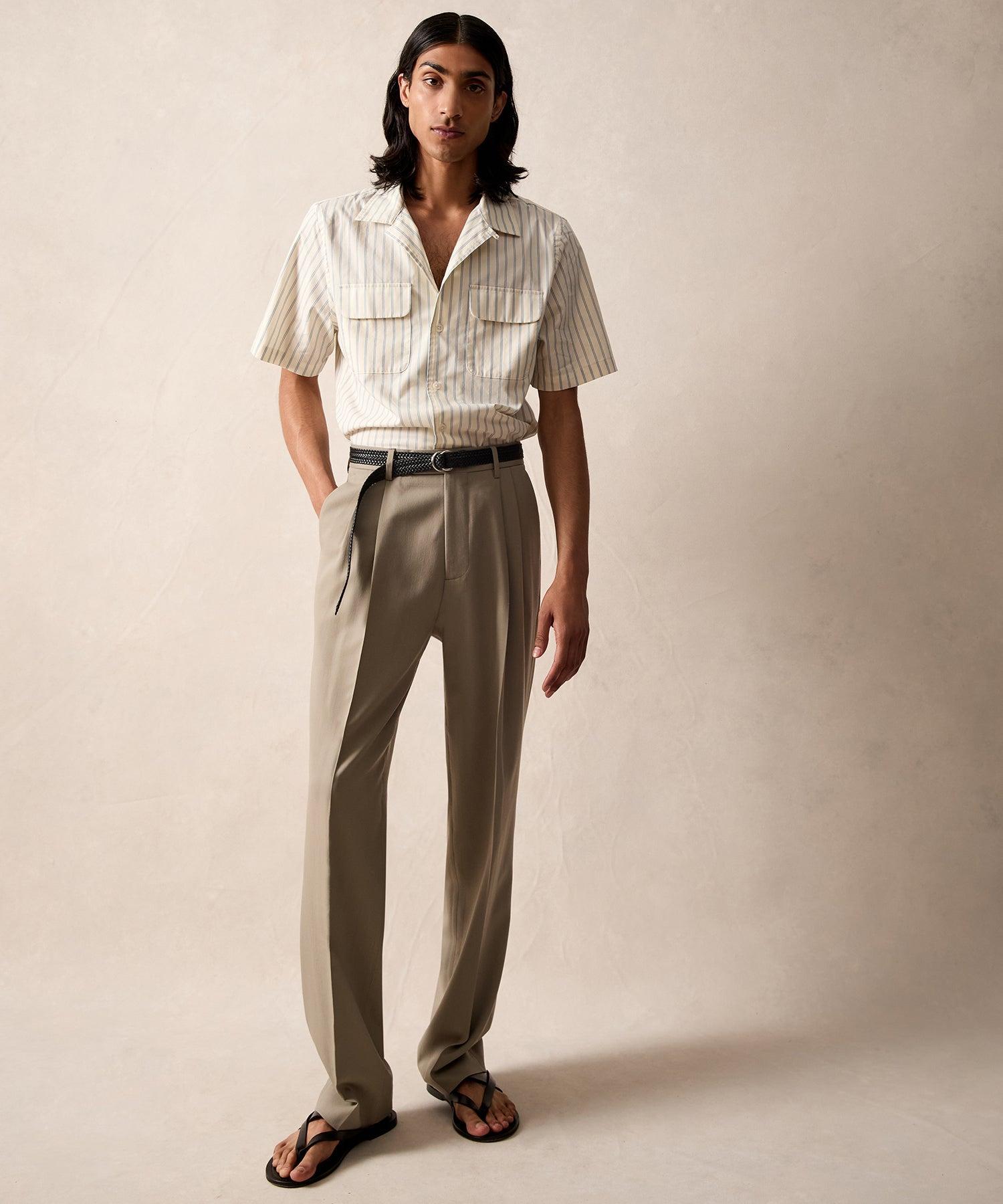 Italian Gabardine Wythe Trouser in Stone Product Image