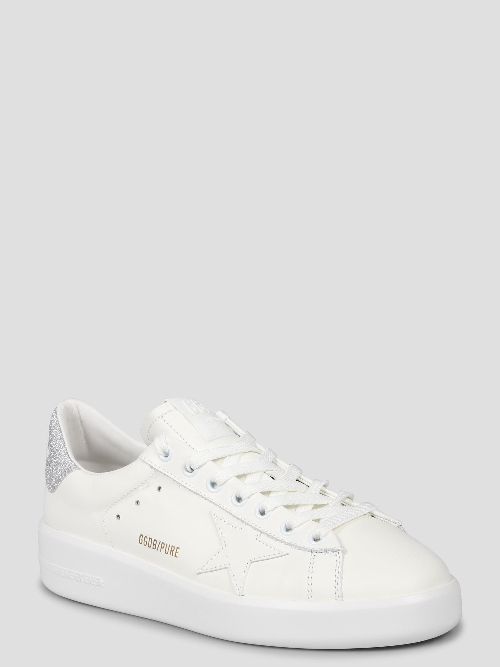 GOLDEN GOOSE Pure Star Sneakers Silver In White Product Image