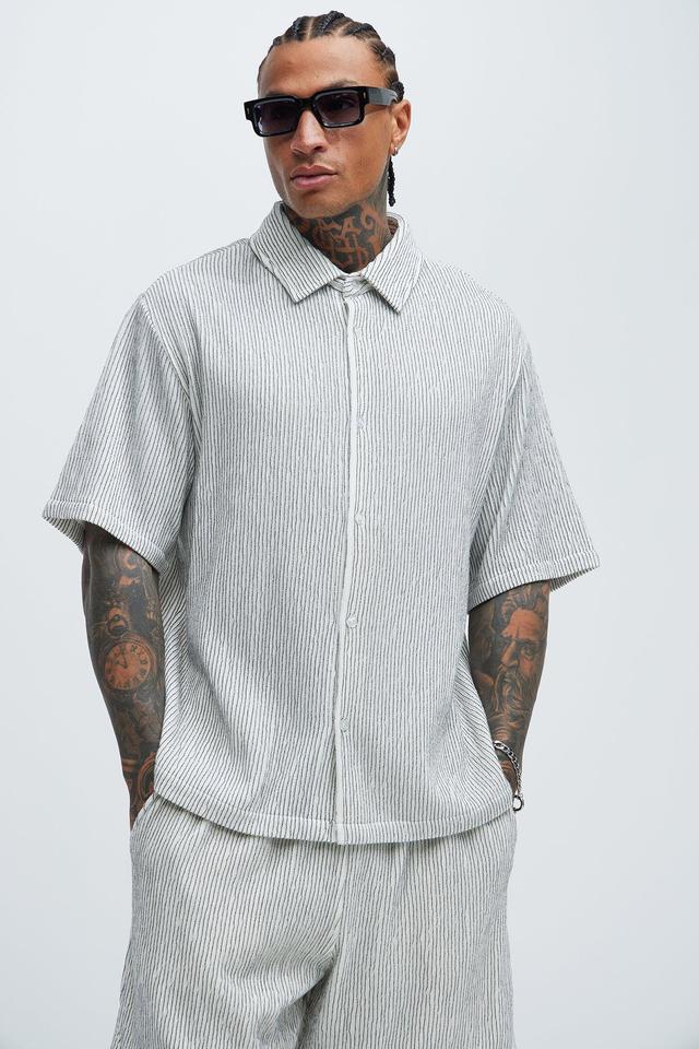 Neil Textured Shirt - White/Black Product Image