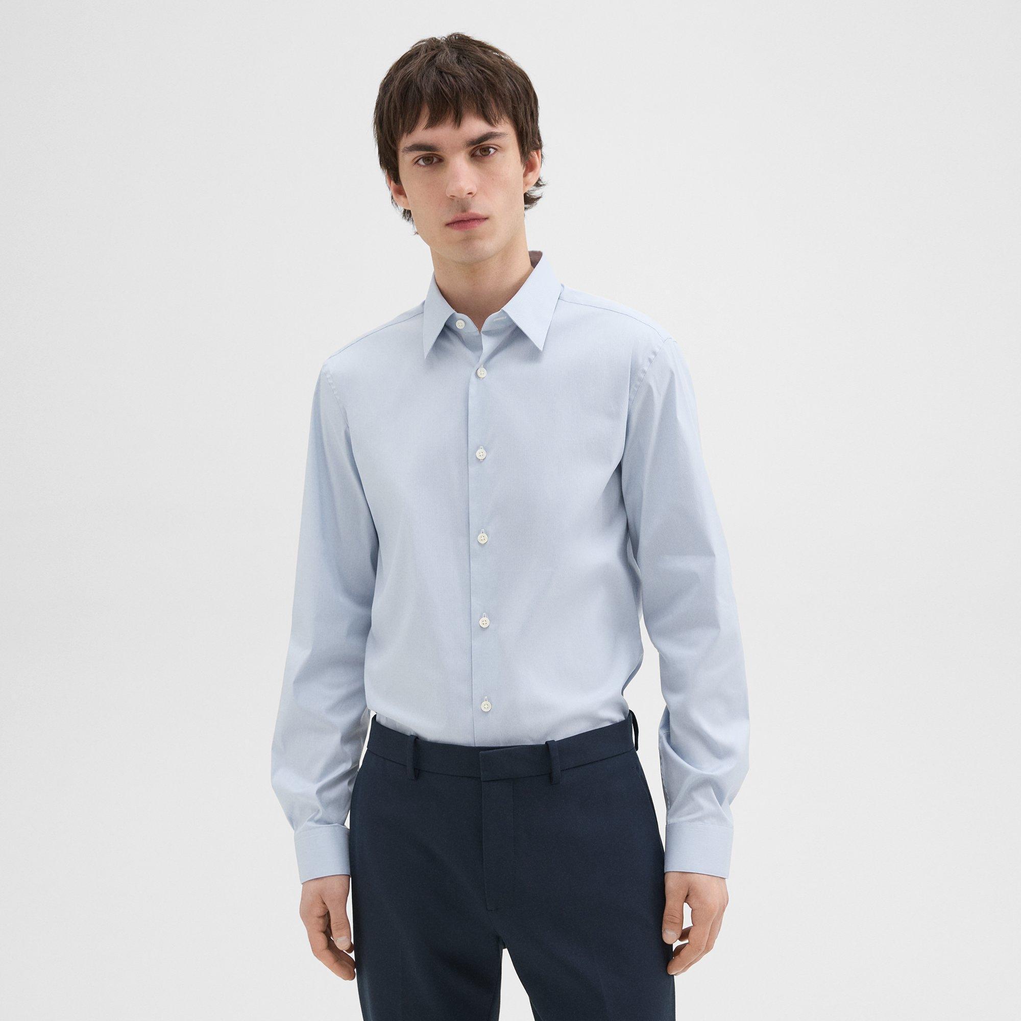 Checked Poplin Sylvain Shirt | Theory Product Image