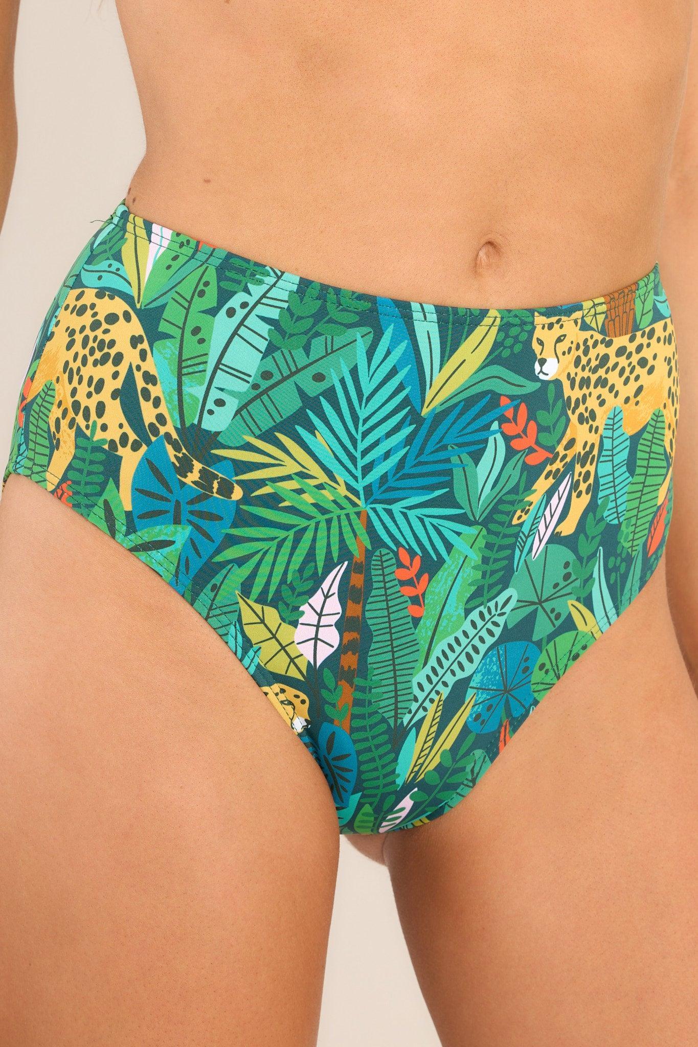 Sunkissed Glow Green Multi Print Bikini Bottoms Product Image