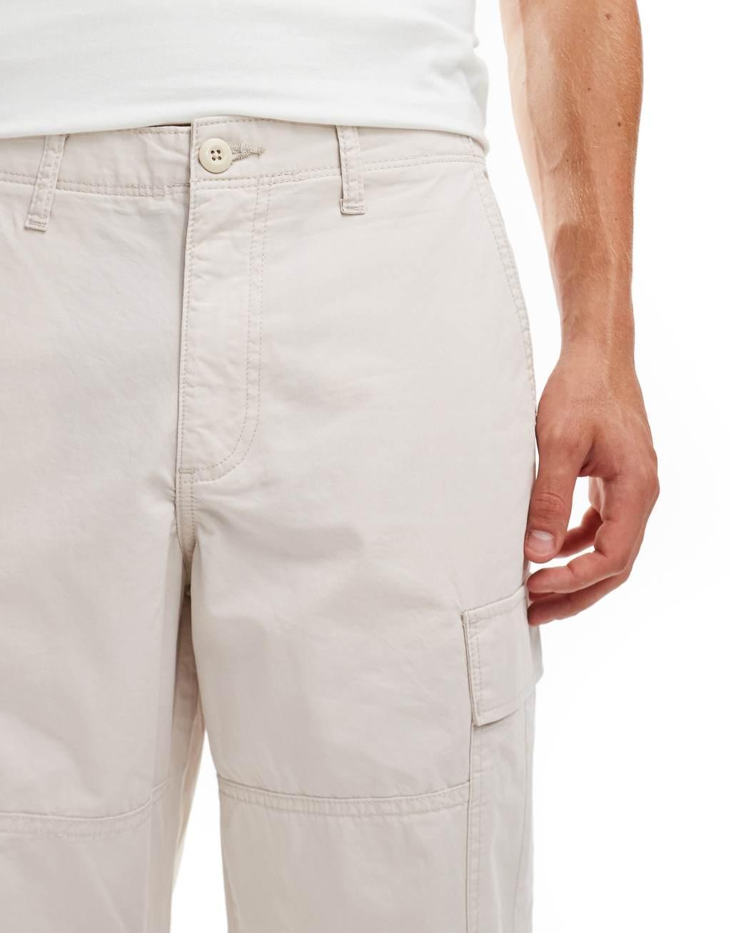 Jack & Jones bill wide fit cargo pants in beige Product Image