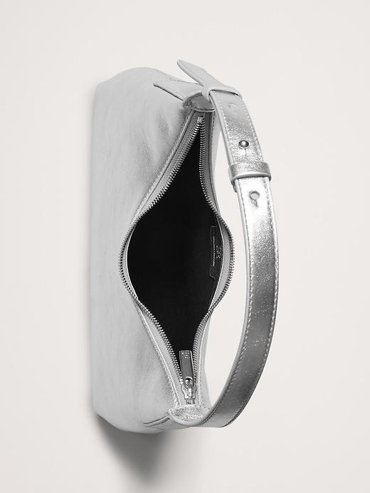 Metallic Leather Crescent Shoulder Bag Product Image