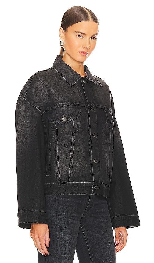 GRLFRND Christi Oversized Denim Jacket in Black Product Image