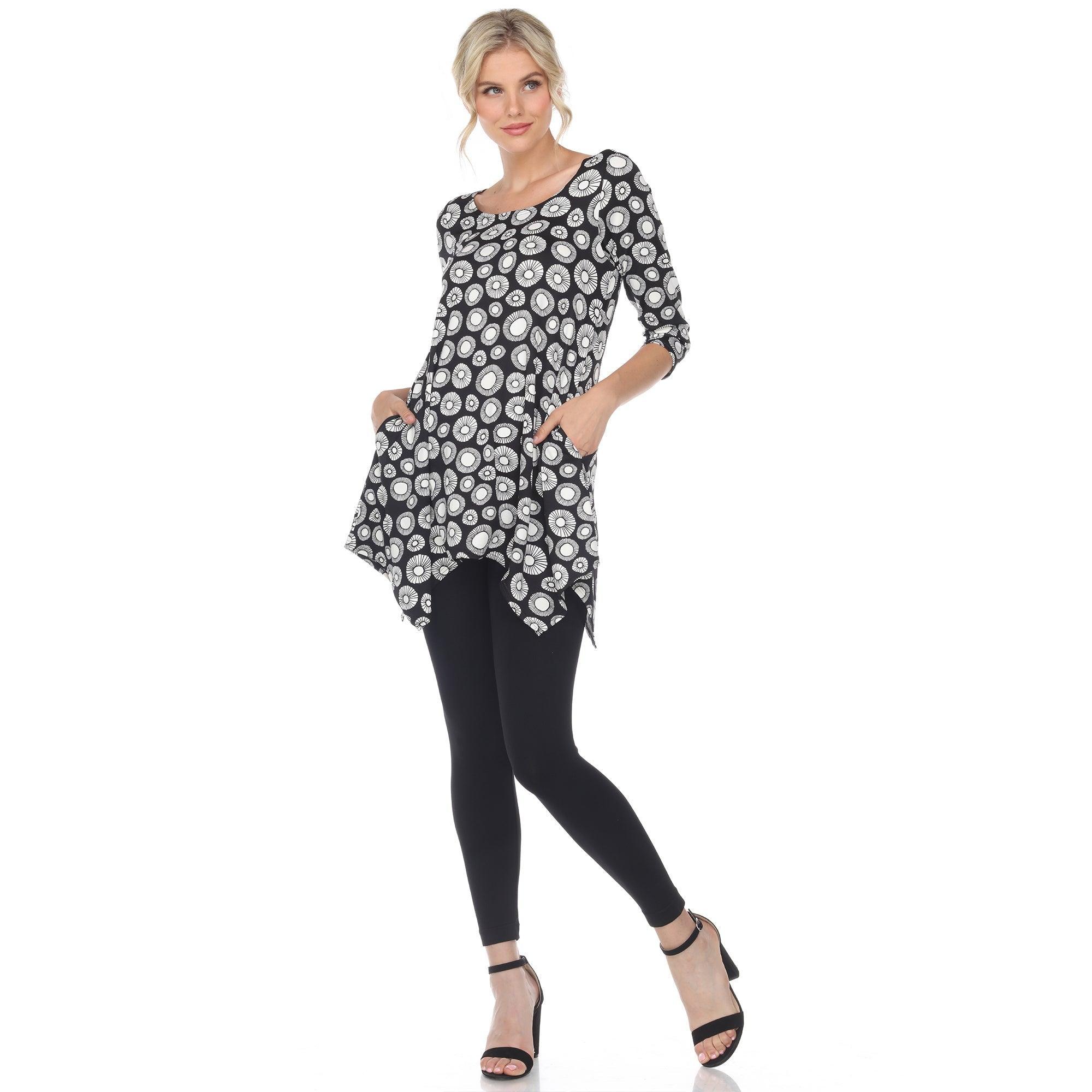 Women's Printed Geometric Circle Tunic Top Product Image