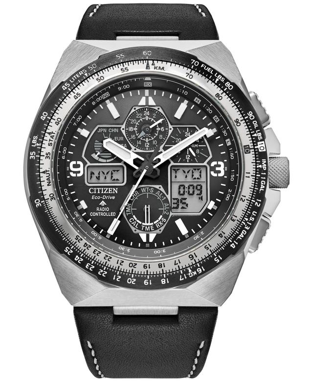 Men's Citizen Eco-DriveÂ® Promaster Air Skyhawk A-T Chronograph Black Strap Watch with Black Dial (Model: Jy8149-05E) Product Image