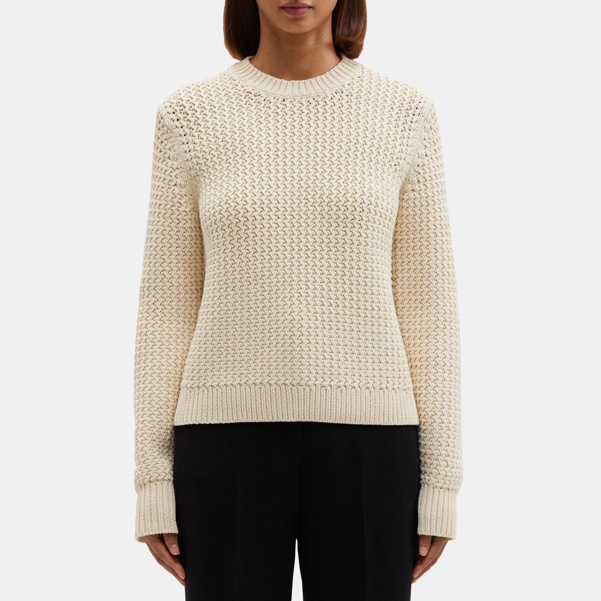 Cotton-Blend Crewneck Sweater | Theory Outlet Product Image