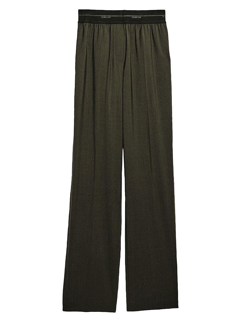 Womens Virgin Wool Mid-Rise Straight-Leg Pants product image