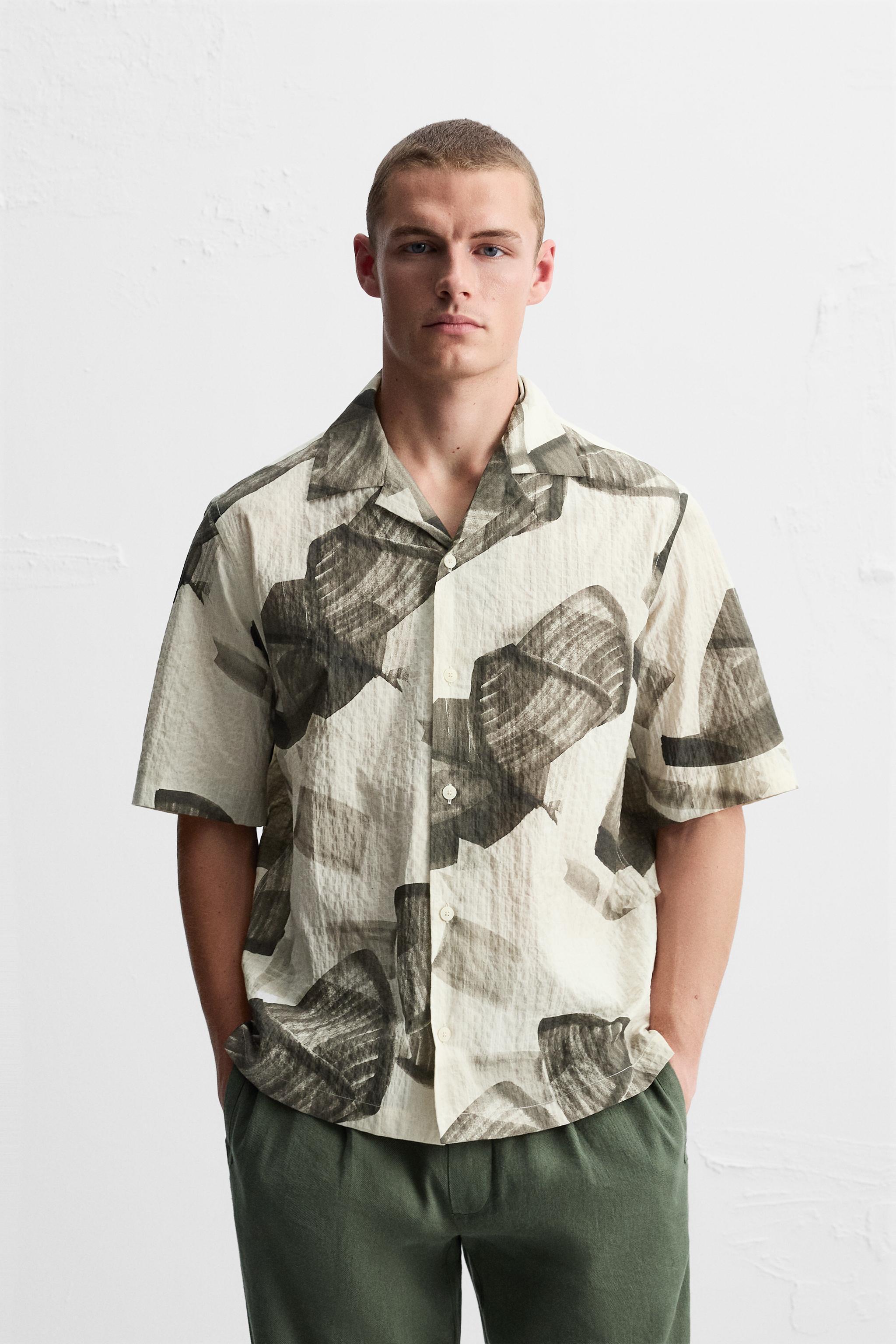 SEERSUCKER ABSTRACT PRINT SHIRT Product Image