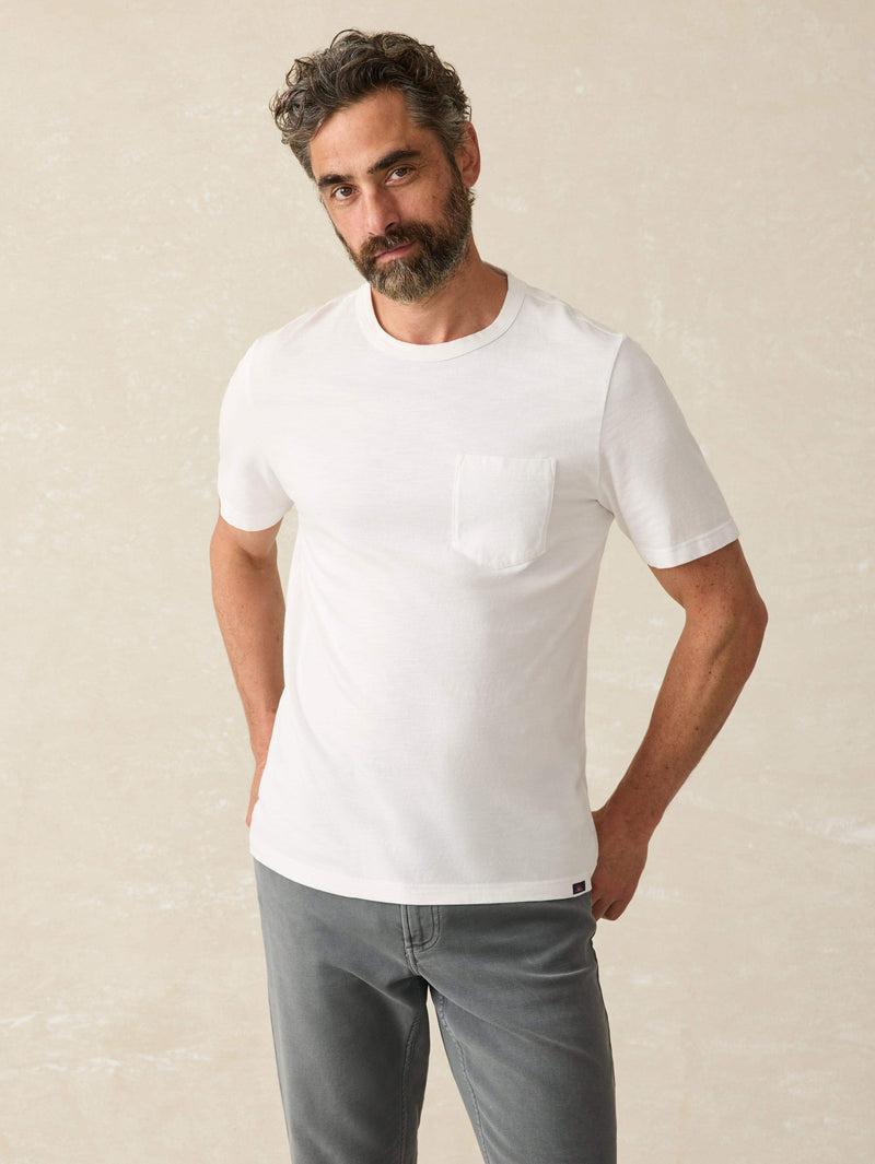 Sunwashed Pocket Tee (Tall) - White Product Image