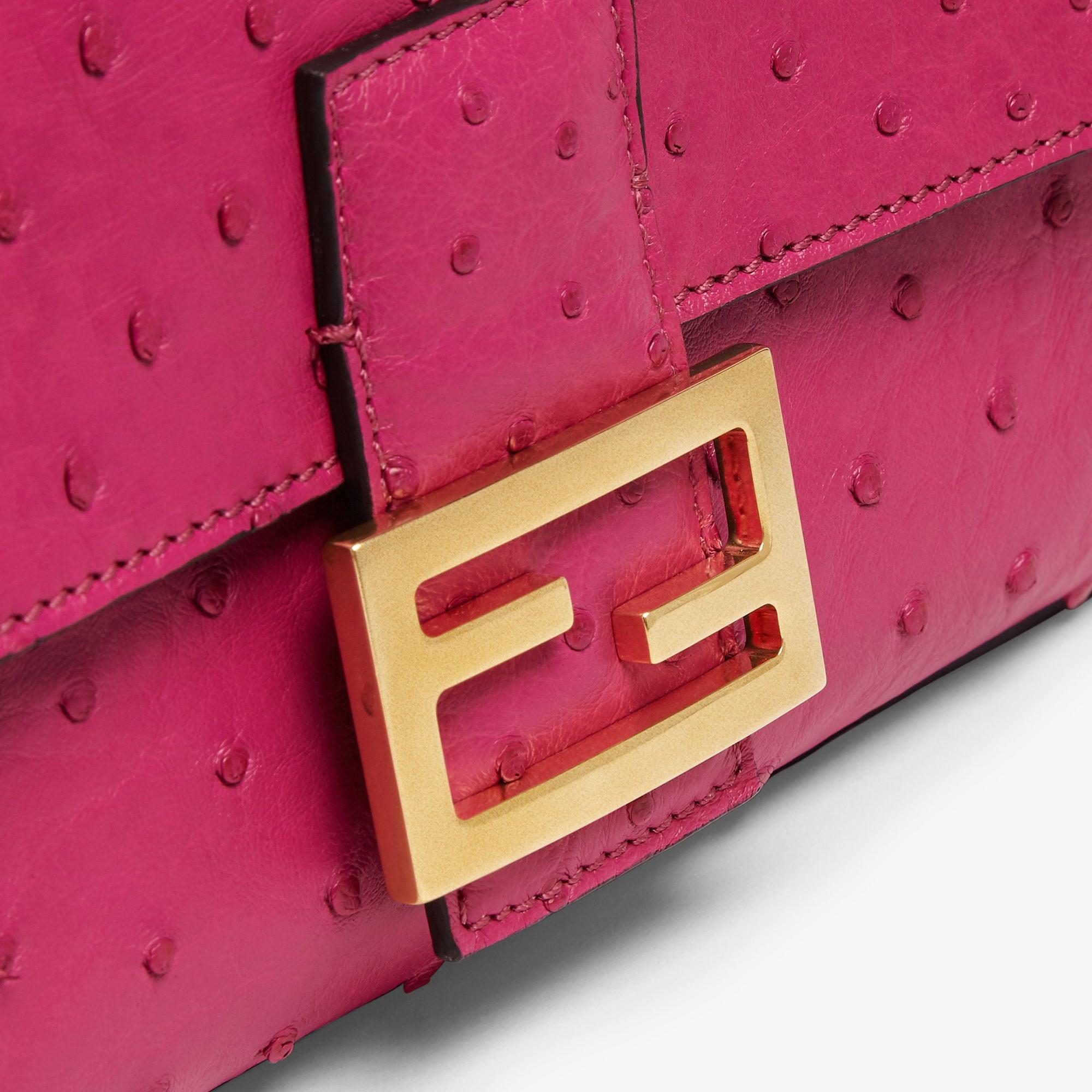 BaguetteFuchsia ostrich leather bag Product Image